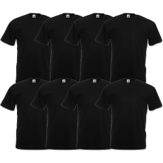 Fruit of the Loom 8 db-os pólócsomag Fruit of the Loom F02 kereknyakú, rövid ujjú, fekete - XL