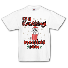 Fruit of the Loom Ez a karácsonyi macskás pulcsim - Gyerek Póló
