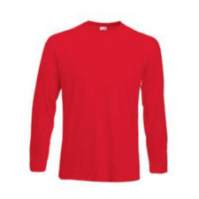 Fruit of the Loom F07 hosszú ujjú póló, VALUEWEIGHT LONG SLEEVE T, Red férfi póló