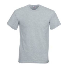 Fruit of the Loom F08 V-nyakú póló, VALUEWEIGHT V-NECK T, Heather Grey - 2XL