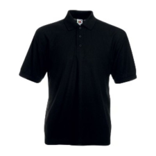 Fruit of the Loom F22 galléros piké póló 65/35, Black - 5XL férfi póló