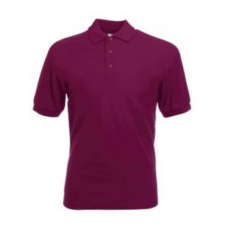 Fruit of the Loom F22 galléros piké póló 65/35, Burgundy - XL férfi póló