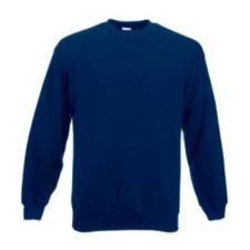 Fruit of the Loom F41 kereknyakú pulóver, SET-IN SWEAT, Navy - M férfi pulóver, kardigán