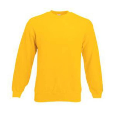Fruit of the Loom F41 kereknyakú pulóver, SET-IN SWEAT, Sunflower - L férfi pulóver, kardigán