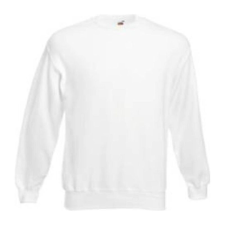 Fruit of the Loom F41 kereknyakú pulóver, SET-IN SWEAT, White - XL férfi pulóver, kardigán