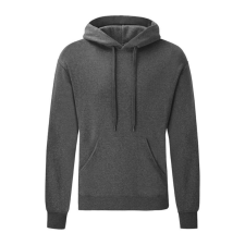 Fruit of the Loom F44 kapucnis pulóver, HOODED SWEAT, Dark Heather Grey - L férfi pulóver, kardigán