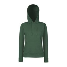 Fruit of the Loom F81 kapucnis Női pulóver, LADY-FIT HOODED SWEAT, Bottle Green