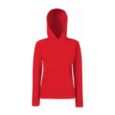 Fruit of the Loom F81 kapucnis Női pulóver, LADY-FIT HOODED SWEAT, Red - 2XL
