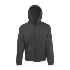 Fruit of the Loom FN07 cipzáras kapucnis pulóver, HOODED SWEAT JACKET, Graphite - XL férfi pulóver, kardigán