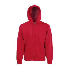 Fruit of the Loom FN07 cipzáras kapucnis pulóver, HOODED SWEAT JACKET, Red - L férfi pulóver, kardigán