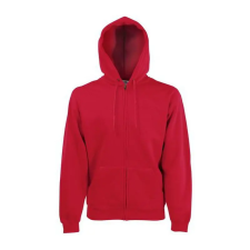 Fruit of the Loom FN07 cipzáras kapucnis pulóver, HOODED SWEAT JACKET, Red - XL férfi pulóver, kardigán