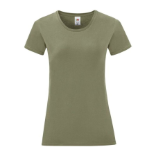 Fruit of the Loom FN63 rövid ujjú Női póló, LADIES ICONIC 150 T, Classic Olive - XL női póló