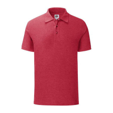 Fruit of the Loom FN66 galléros póló, ICONIC POLO, Heather Red - 3XL férfi póló