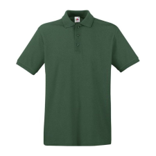 Fruit of the Loom FU21 galléros piké póló, PREMIUM POLO, Bottle Green - L férfi póló