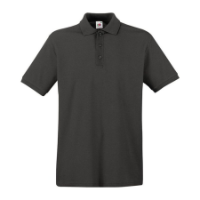 Fruit of the Loom FU21 galléros piké póló, PREMIUM POLO, Graphite - 2XL férfi póló