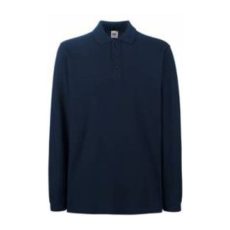 Fruit of the Loom FU24 hosszú ujjú galléros piké póló, PREMIUM LONG SLEEVE POLO, Deep Navy - 2XL