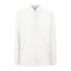 Fruit of the Loom FU24 hosszú ujjú galléros piké póló, PREMIUM LONG SLEEVE POLO, White - 3XL