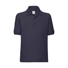 Fruit of the Loom Gyerek Galléros póló Rövid ujjú Fruit of the Loom 65/35 Polo Kids - 128 (7-8), Mély sötétkék (navy)