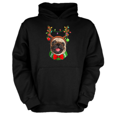 Fruit of the Loom Karácsonyi Pug - Gyerek Kapucnis Pulóver