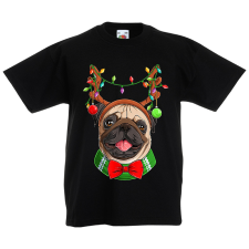 Fruit of the Loom Karácsonyi Pug - Gyerek Póló gyerek póló