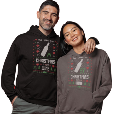 Fruit of the Loom, Kariban All I want for Christmas is - Unisex Kapucnis Pulóverek (Több mintával)