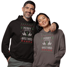 Fruit of the Loom, Kariban Boldog karácsony paraszt - Unisex Kapucnis Pulóver női pulóver, kardigán