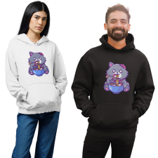 Fruit of the Loom, Kariban Éhes Zombi Macska - Unisex Kapucnis Pulóver női pulóver, kardigán