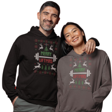 Fruit of the Loom, Kariban GYM Karácsony - Unisex Kapucnis Pulóver