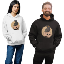 Fruit of the Loom, Kariban Holló Koponya - Unisex Kapucnis Pulóver női pulóver, kardigán