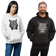 Fruit of the Loom, Kariban Monsters are real - Unisex Kapucnis Pulóver