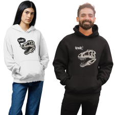 Fruit of the Loom, Kariban T-Rex koponya - Unisex Kapucnis Pulóver női pulóver, kardigán