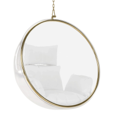  Függő fotel, átlátszó/arany/fehér, BUBBLE NEW TYP 1 kerti bútor