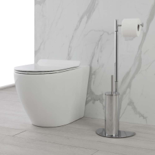 Függőleges WC-papír- és kefetartó, ezüst, h 76 cm takarító és háztartási eszköz