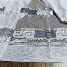 Függöny Görög minta 2, fehér alapon fekete, 300x175 cm lakástextília