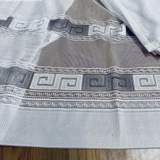  Függöny Görög minta 2, fehér alapon fekete, 300x175 cm lakástextília