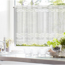 Függöny jacquard vitrázs bordűrös fehér 60 cm magas méteráru lakástextília
