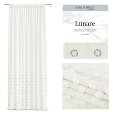  Függöny LUNARE szín krémszínű hímzett motívum boho pliszírozószalag voile 140x270 ameliahome lakástextília