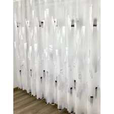 Függöny Parketta, minta, fehér alapon fekete, 300x175 cm 2111171586 lakástextília