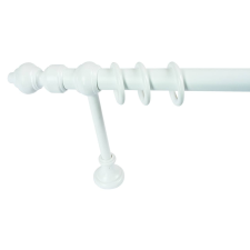 Függönykarnis, Fém + PVC, fehér, 28 mm / 220 cm + kiegészítők karnis, függönyrúd