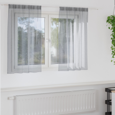  Függönyök 2 pcs Sötétszürke 140 x 140 cm Poliészter lakástextília