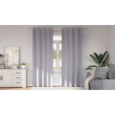 Függönyök függönyökkel 2 pcs Fém szürke 245 x 140 cm Poliészter lakástextília