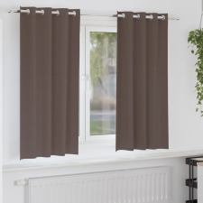  Függönyök függönyökkel 2 pcs sötétbarna 175 x 140 cm Poliészter lakástextília