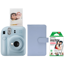 Fujifilm INSTAX MINI 12 Pastel Blue fényképezőgép csomag (Kamera+Film 2X10 Kép+Album) fényképező