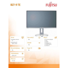 Fujitsu Displays B27-9 TE QHD 68,6 cm (27&quot;) 2560 x 1440 pixel Quad HD IPS Szürke monitor