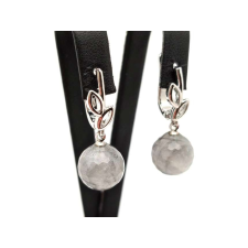  Fülbevaló faz golyó achát szin szürke levél záras 12mm fülbevaló