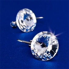 . Fülbevaló,francia kapcsos Crystals from SWAROVSKI®, natúr fehér, 12 mm fülbevaló
