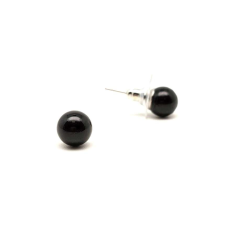 Fülbevaló golyó fekete turmalin 8mm fülbevaló