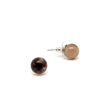 Fülbevaló golyó füstkvarc 10-10,5mm fülbevaló