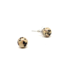 Fülbevaló golyó jáspis dalmata 10mm fülbevaló
