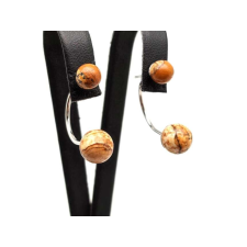 Fülbevaló golyó jáspis kép dupla 6,5-8mm fülbevaló